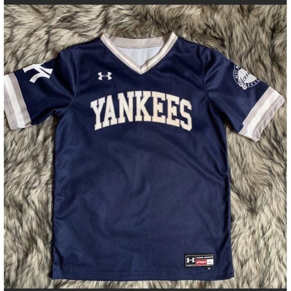 Under Armour‎ youth NY New York Yankees baseball Jersey Top Shirt